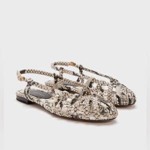 Tuckernuck Shoes Snakeskin Leather Anabel Sandals - size 8 - NWOT